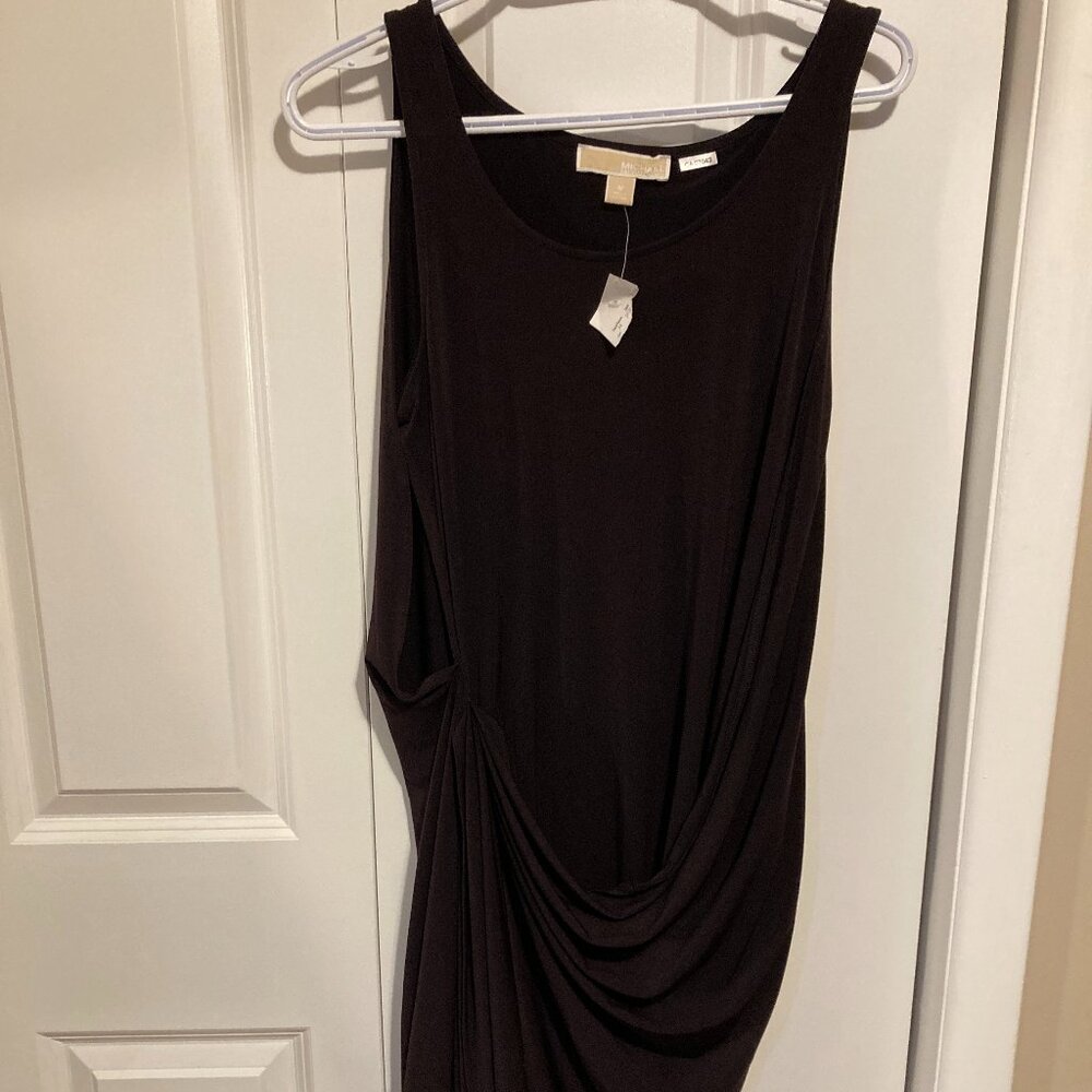 NEW Michael Kors Brown/Purple Sleeveless Drape Dress, Size Medium